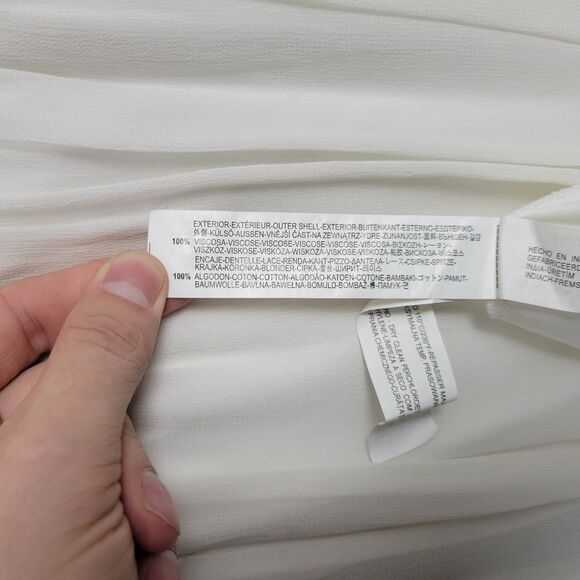 NWT ZARA White Crochet Lace Dress LWD Romantic Feminine Angelcore SIZE LARGE - Picture 12 of 15